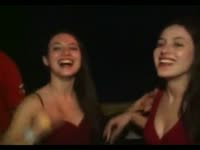 Short incest video clip features never before seen brunette twin sisters kissing for cameraman